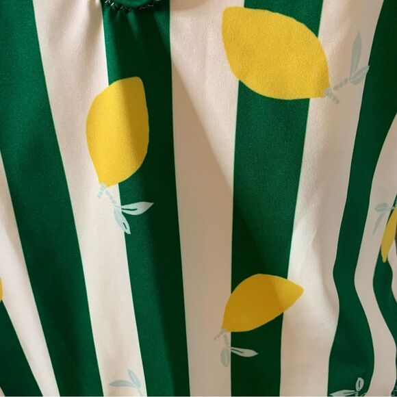 SOLID & STRIPED Lemon Print One-Piece Swimsuit V-Neck Open Back Yellow Green - Picture 14 of 15